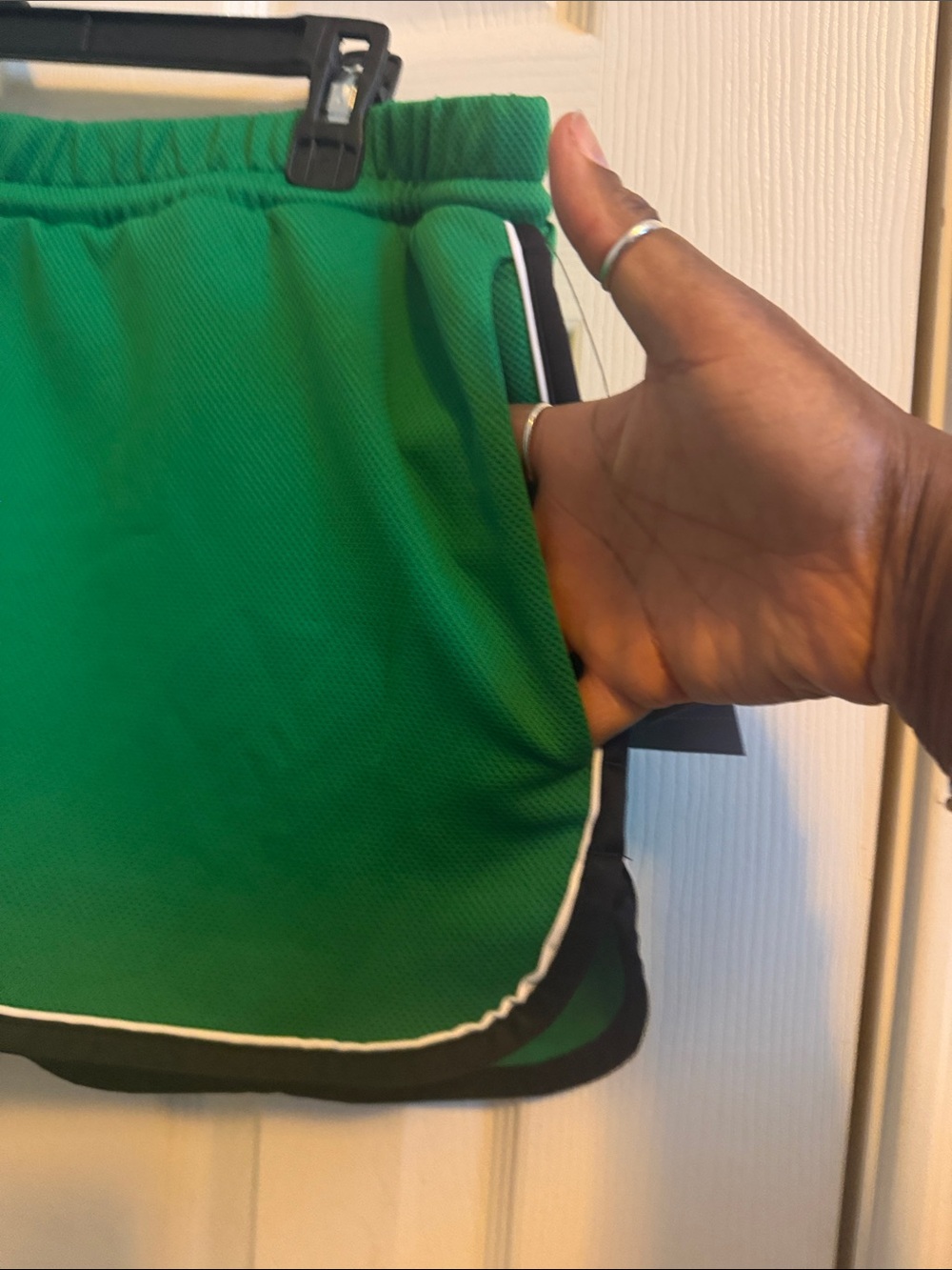 Avia Green Athletic Shorts with Black & White Trim - Picture 6 of 9